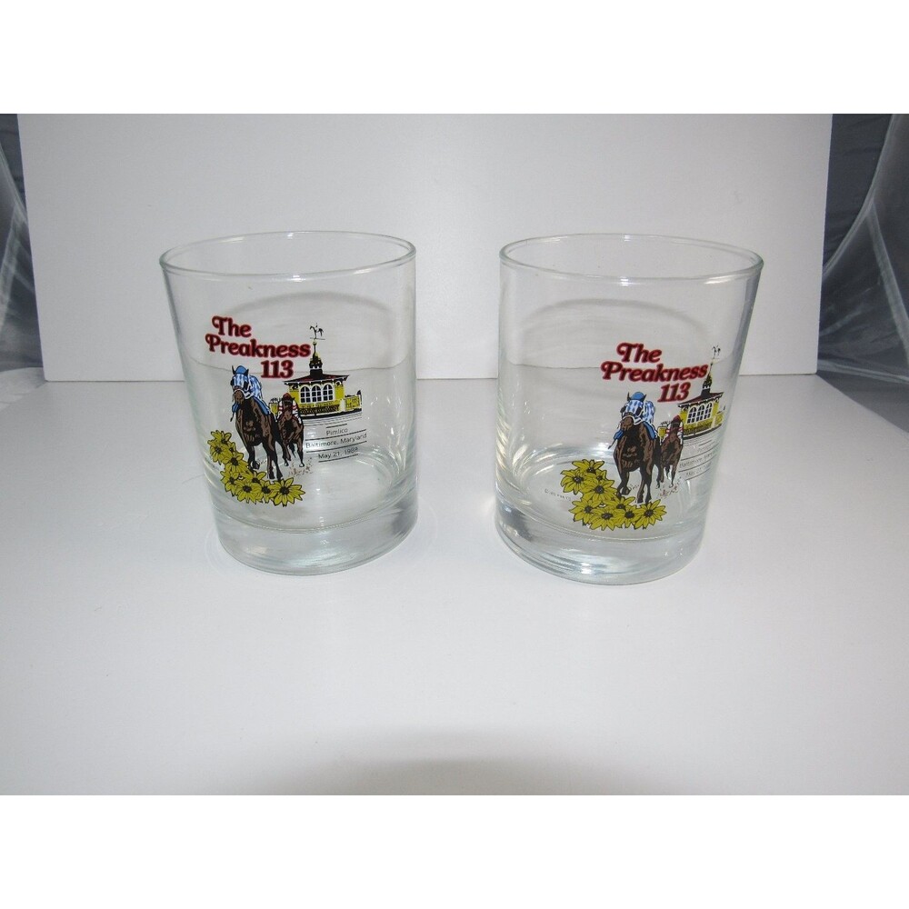The Preakness 113 Glass Mug Clear 1988‎ Baltimore Maryland Racing
